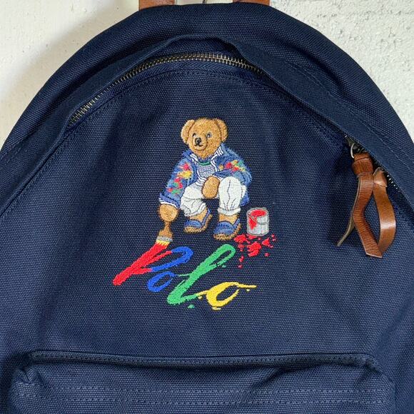 Polo Ralph Lauren Men's Polo Bear Canvas Backpack - blue $225 - Picture 3 of 11